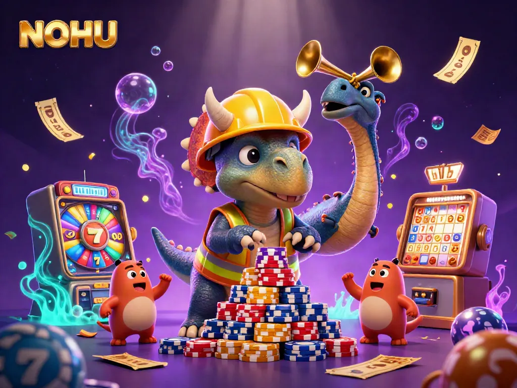 Engage in thrilling gameplay at NOHU with slot machines and vibrant celebrations!