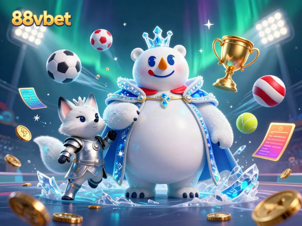Win exciting rewards with 88vbet in this dynamic 3D sports betting scene featuring animated characters.