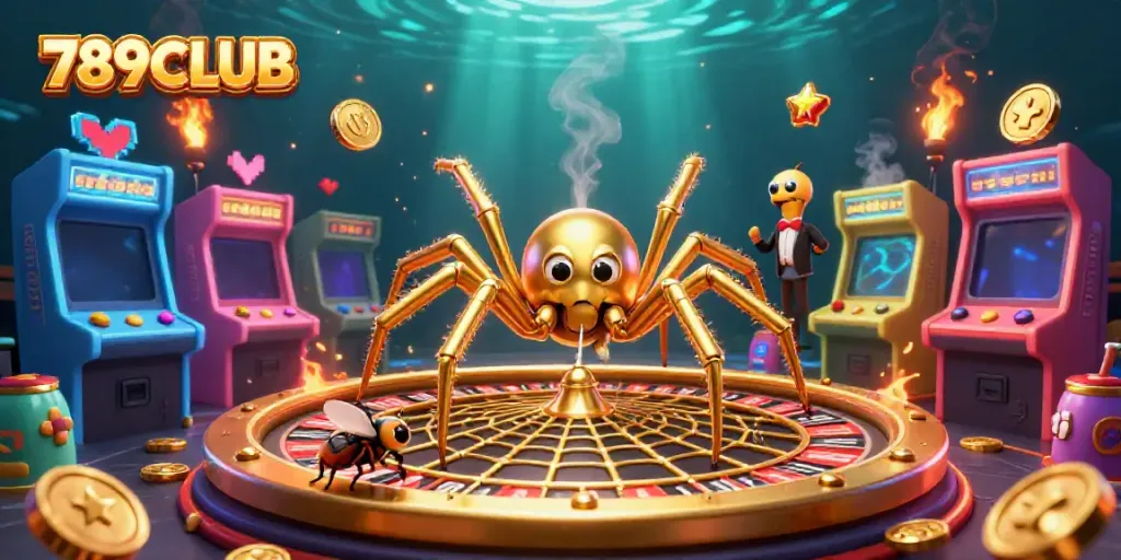 Spinning the golden roulette wheel at 789CLUB with a spider and centipede croupier
