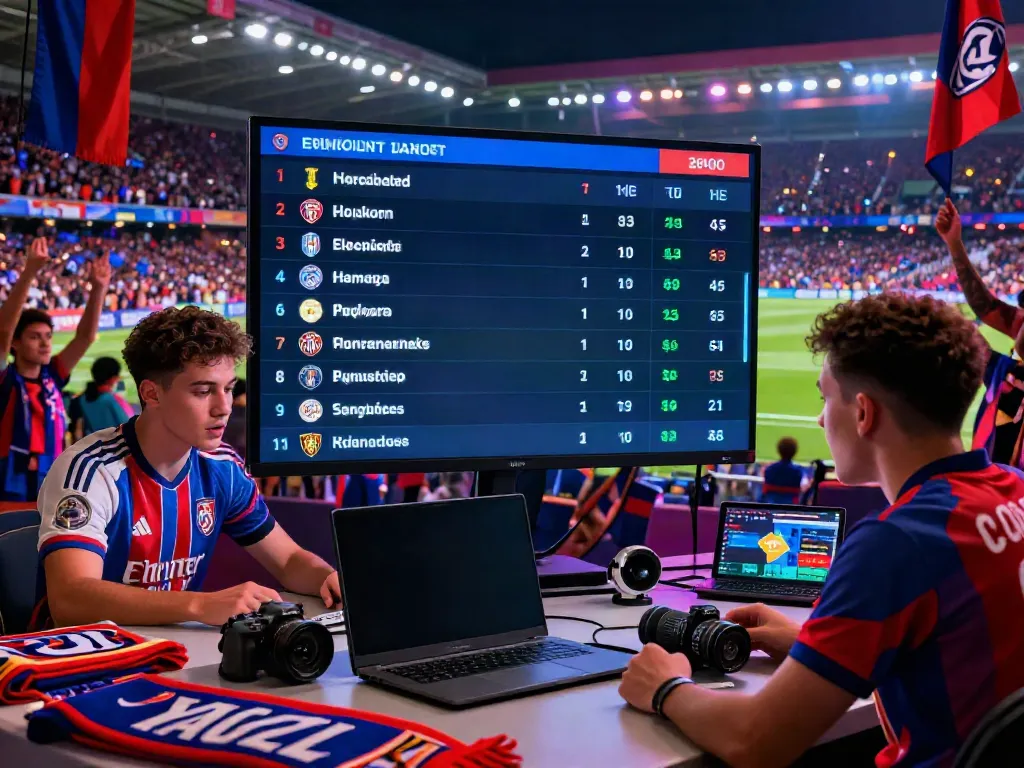 ข่าวซื้อขายนักเตะ scene showing a fan tracking transfer updates during a thrilling football market.