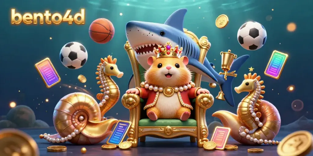 Bento4d immersive gaming experience brings exciting visuals of a golden hamster king in an underwater casino realm.