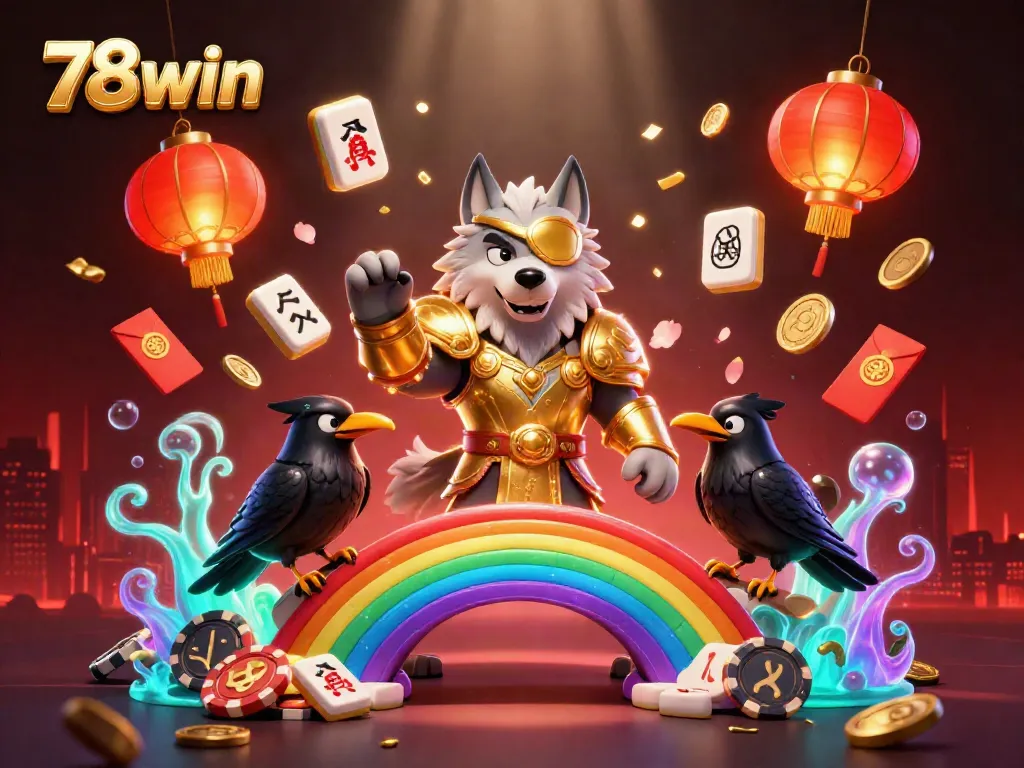 Experience the thrill of 78win with epic characters and casino elements in this ultra-detailed scene.