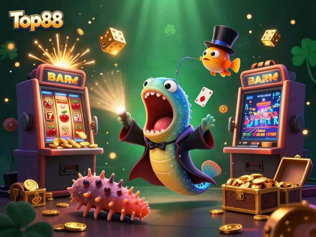 Unleash your luck with Top88's thrilling casino games amidst vibrant magic and adventure.
