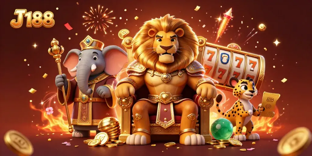 Experience thrilling gameplay at J 188 with vibrant casino elements and a lively scene.