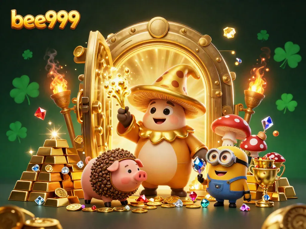 Engage in magical winnings with bee999 as a golden wizard and treasure-hunting companions light up the casino.