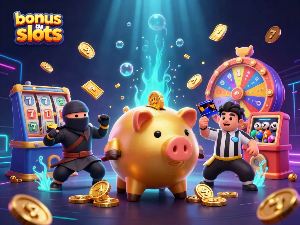 Experience exciting bonus buy slots with animated characters surrounded by shimmering rewards.
