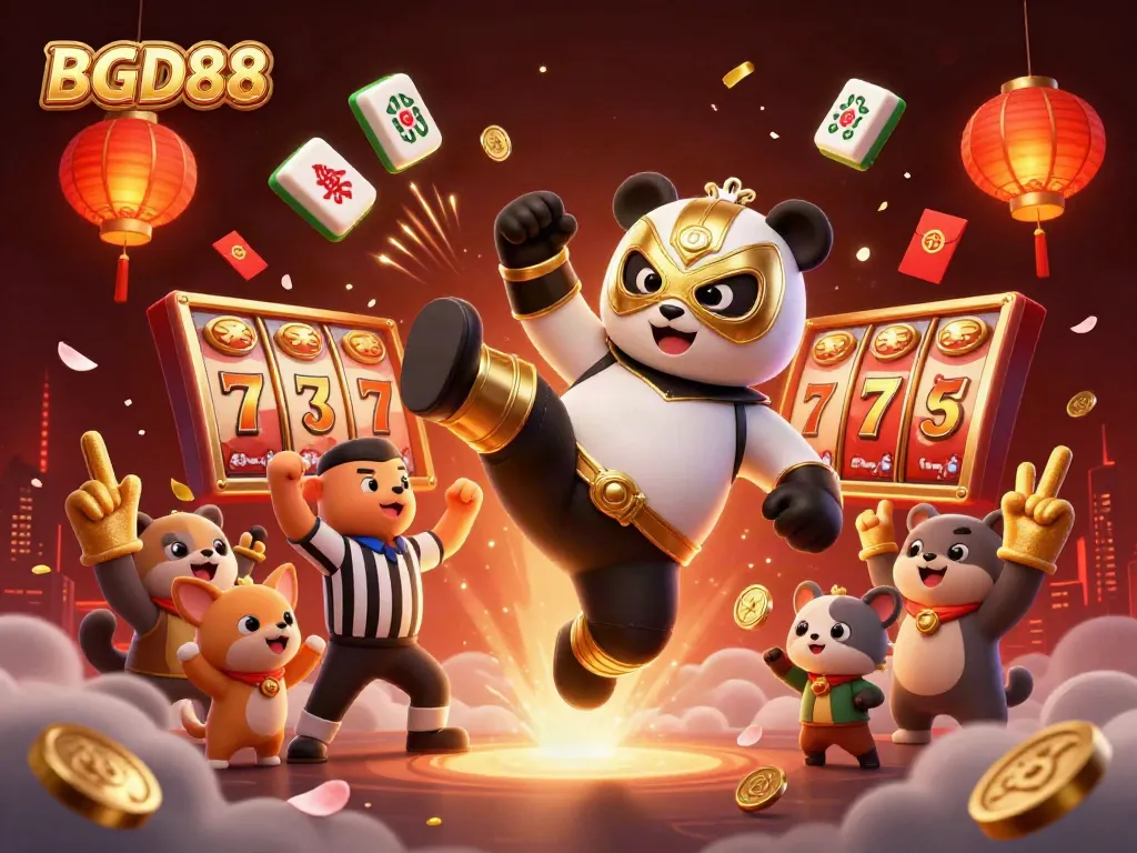 Experience thrilling gaming action with BGD88 featuring vibrant 3D characters and casino elements.