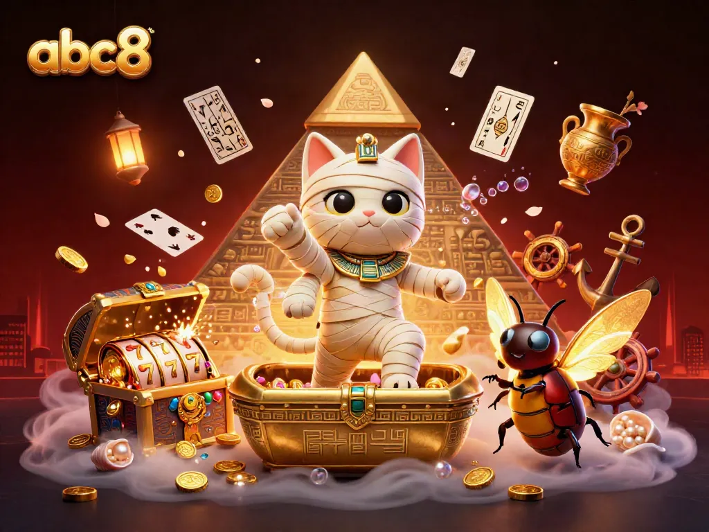 Experience the vibrant world of abc8 with a dynamic casino atmosphere featuring interactive elements and colorful characters.